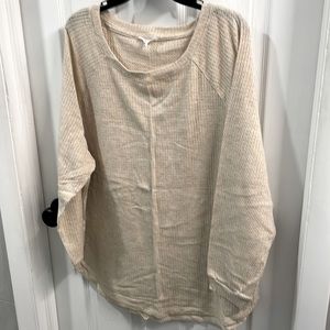 🤎 Chic Soul Tan Waffle Knit Slouchy Long Sleeve